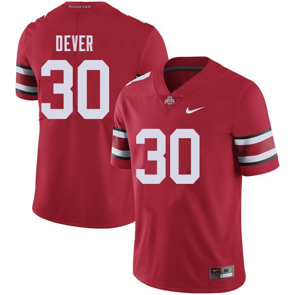 Ohio State Buckeyes #30 Kevin Dever Men Embroidery Jersey Red